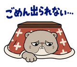 脱力ぶさかわ猫の冬のこたつのスタンプ 4