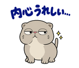 脱力ぶさかわ猫のゆるい返事のスタンプ 7