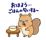 脱力リスの家族れんらくのスタンプ