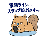 脱力リスの家族れんらくのスタンプ 39
