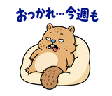 脱力リスの週末ぐうたら｜毎日使えるのスタンプ