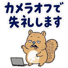 脱力リスの在宅ワーク返事【動く】のメイン画像