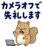 脱力リスの在宅ワーク返事【動く】のスタンプ
