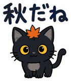 動く！黒猫の秋・ハロウィン毎日スタンプのスタンプ 17