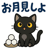 動く！黒猫の秋・ハロウィン毎日スタンプのスタンプ 19