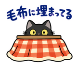 黒猫の冬・こたつの毎日つかえるスタンプのスタンプ 35