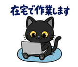 ずっと使える黒猫の業務連絡【敬語】のスタンプ 36