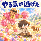 ドレスマッチョと全力鬼ごっこのスタンプ 15