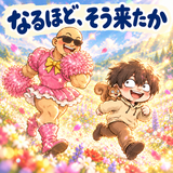 ドレスマッチョと全力鬼ごっこのスタンプ 21