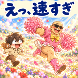 ドレスマッチョと全力鬼ごっこのスタンプ 23