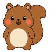 ちょこんと動く、まんまるリスのスタンプ 1