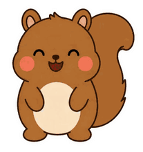 ちょこんと動く、まんまるリスのスタンプ 2