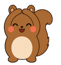 ちょこんと動く、まんまるリスのスタンプ 3
