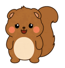 ちょこんと動く、まんまるリスのスタンプ 4