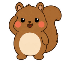 ちょこんと動く、まんまるリスのスタンプ 6