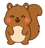 ちょこんと動く、まんまるリスのスタンプ 2