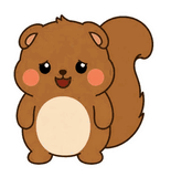 ちょこんと動く、まんまるリスのスタンプ 4