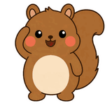 ちょこんと動く、まんまるリスのスタンプ 6