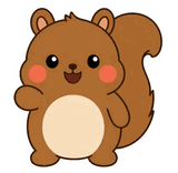 ちょこんと動く、まんまるリスのスタンプ 7