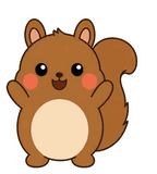 ちょこんと動く、まんまるリスのスタンプ 9