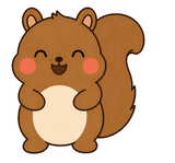 ちょこんと動く、まんまるリスのスタンプ 10