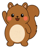 ちょこんと動く、まんまるリスのスタンプ 12