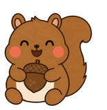 ちょこんと動く、まんまるリスのスタンプ 13
