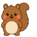 ちょこんと動く、まんまるリスのスタンプ 14