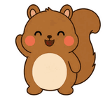 ちょこんと動く、まんまるリスのスタンプ 22