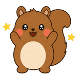 ちょこんと動く、まんまるリスのスタンプ 23