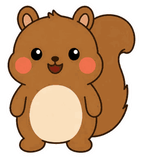ちょこんと動く、まんまるリスのスタンプ 24