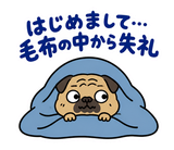 脱力パグの冬のぬくぬくのスタンプ 6