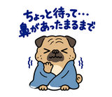 脱力パグの冬のぬくぬくのスタンプ 17