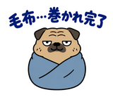 脱力パグの冬のぬくぬくのスタンプ 30