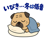 脱力パグの冬のぬくぬくのスタンプ 33