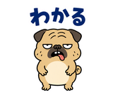 毎日つかえる鼻ぺちゃパグの返事のスタンプ 24