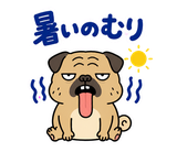 毎日つかえる鼻ぺちゃパグの返事のスタンプ 32