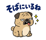 毎日つかえる鼻ぺちゃパグの返事のスタンプ 37