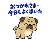 脱力パグのおつかれさまのスタンプ